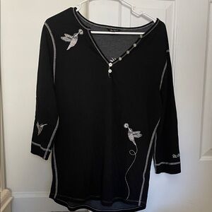 Alp N Rock Tara Grace LS Henley Black Top